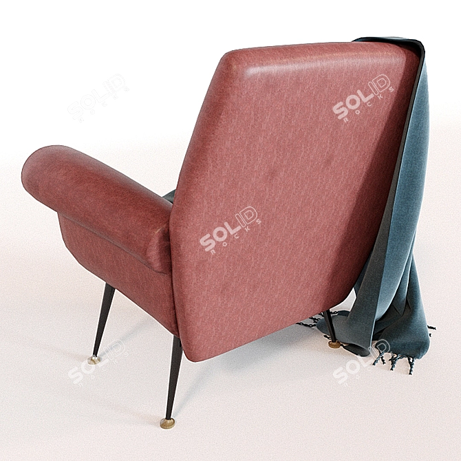 Leather Chair with Detachable Blanket 3D model image 2