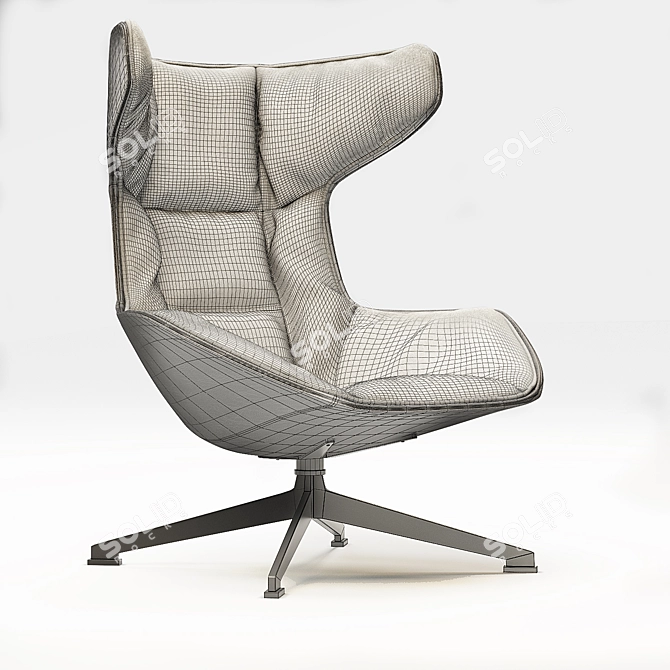Sculptural Line Lounge Chair 3D model image 3