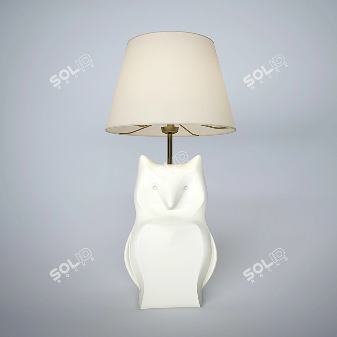 Whimsical Owl Table Lamp 3D model image 2