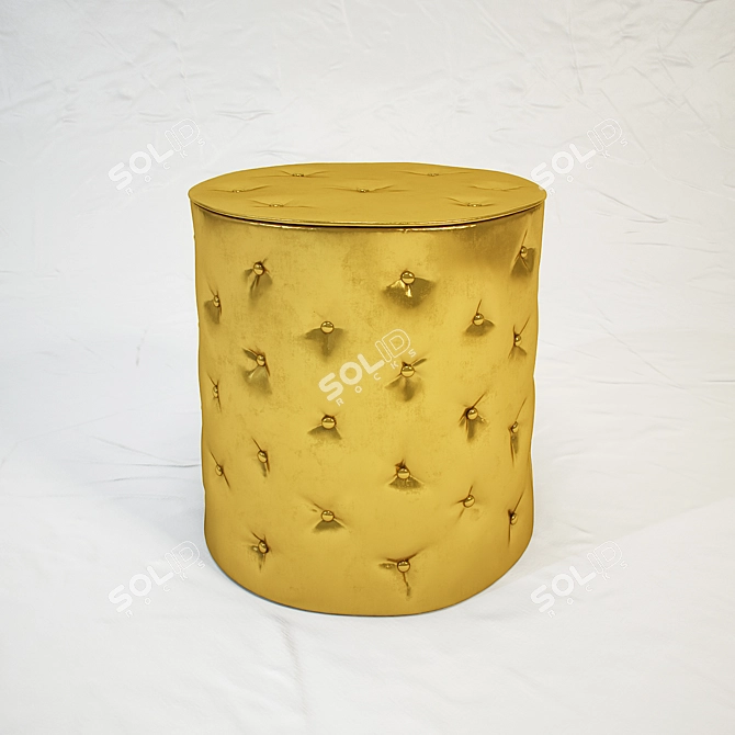 Golden Aura Brass Stool 3D model image 1