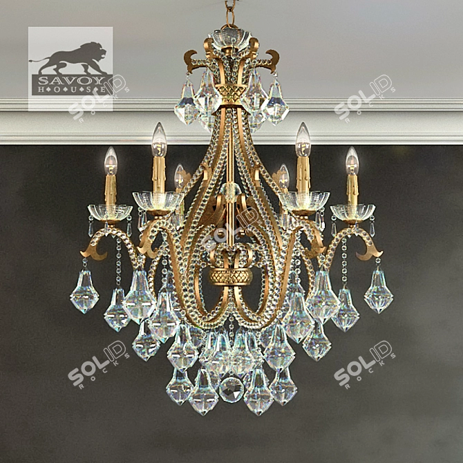 Sleek SAVOY Shasta Chandelier 3D model image 1