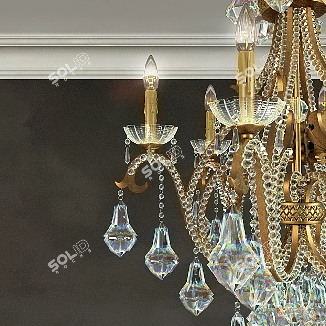 Sleek SAVOY Shasta Chandelier 3D model image 2