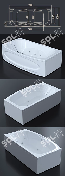Title: Luxury Acrylic Janie Spa Bath 3D model image 2