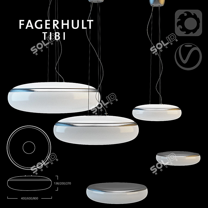 Fagerhult Tibi Pendant Light Set - German Design 3D model image 1