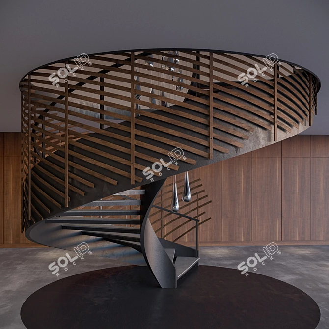 Spiral Staircase + Easy Install 3D model image 2