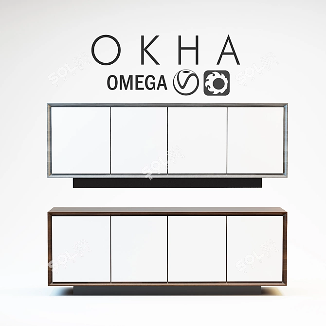 Elegant Omega TV Console 3D model image 1