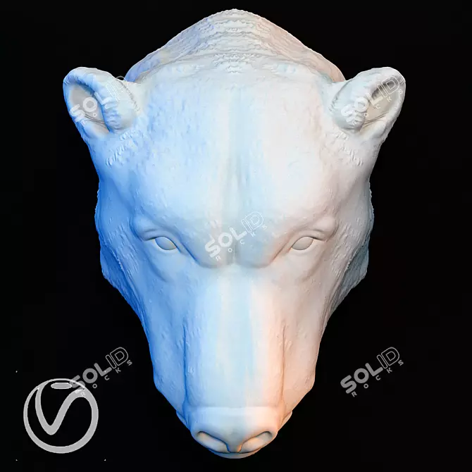 Arctic Dreams: Polar Bear Plaster Head 3D model image 1
