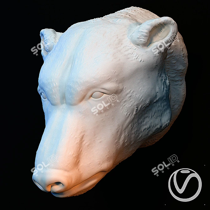 Arctic Dreams: Polar Bear Plaster Head 3D model image 2