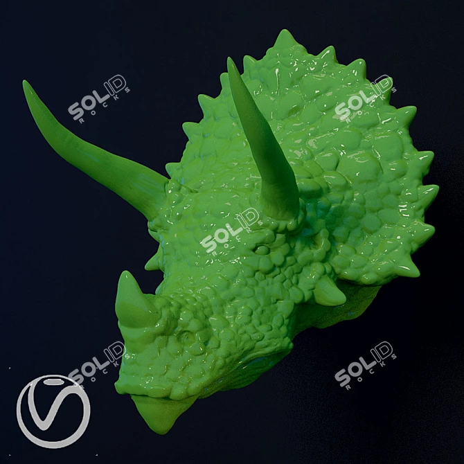 Dino Head Plaster Sculpture 3D model image 2