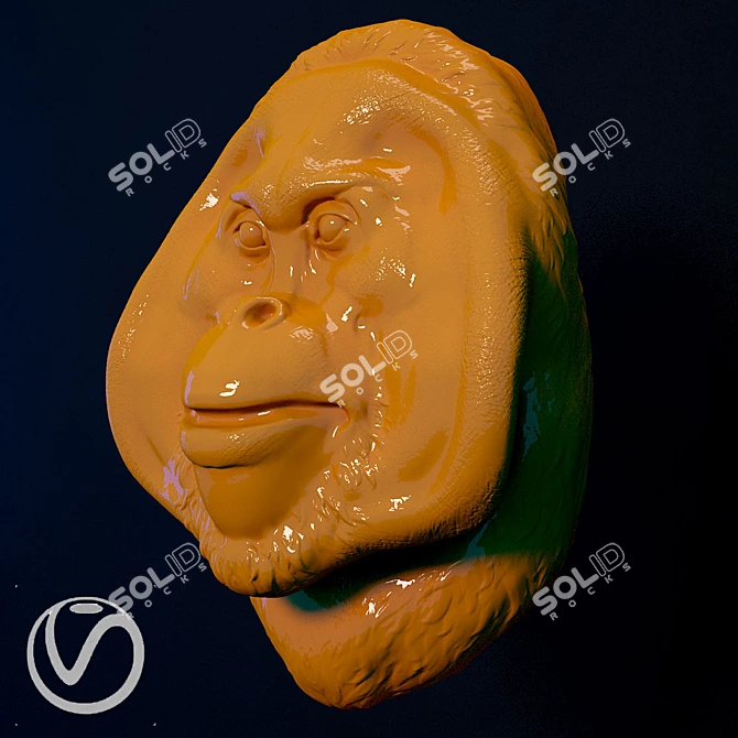 Exquisite Orangutan Head Replica 3D model image 2