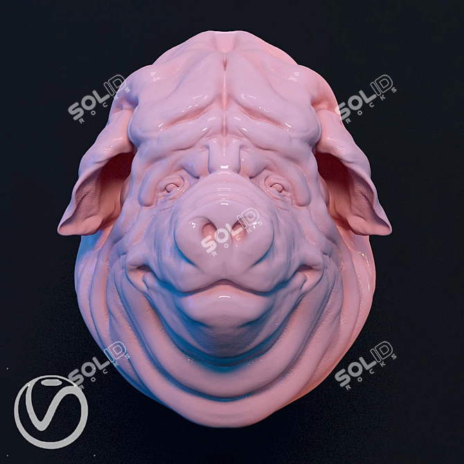 Porcelain Pig Decor: Adorable and Whimsical 3D model image 1