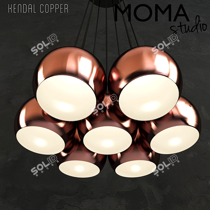 Kendal Copper Pendant Light 3D model image 1