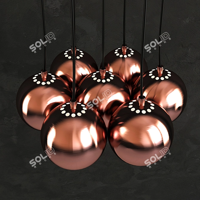 Kendal Copper Pendant Light 3D model image 2