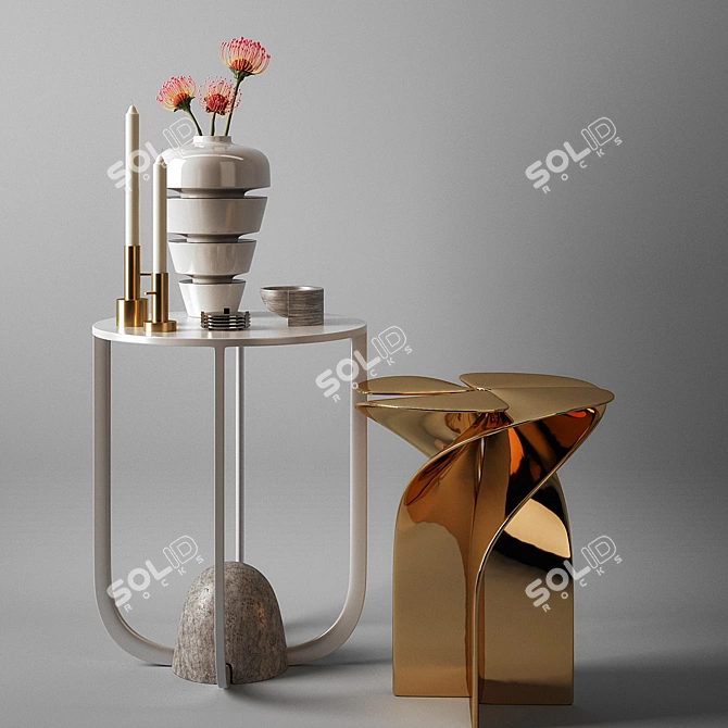 Luxury Louis Vuitton Blossom Stool 3D model image 2