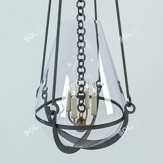 Sleek Silver Avrett Pendant 3D model image 3