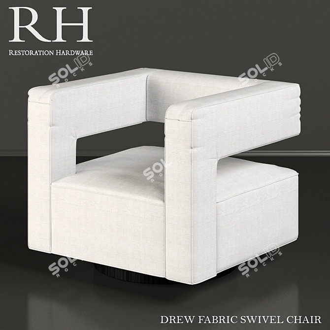 Restoration Hardware Drew Swivel Chair: Ultimate Comfort & Style 3D model image 1