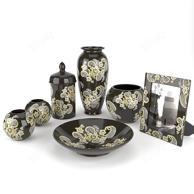 Konstar Black Ceramic Living Set 3D model image 1