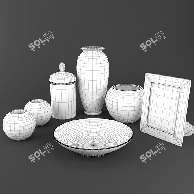 Konstar Black Ceramic Living Set 3D model image 3