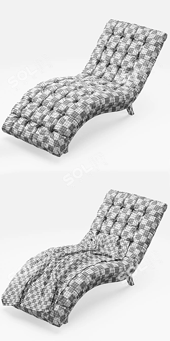 Elegant Sandstone Chaise Lounge 3D model image 3