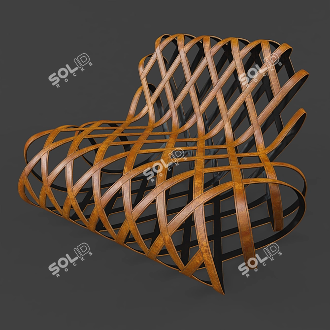 Sleek Steel Armchair: LaCividina Aria 3D model image 1