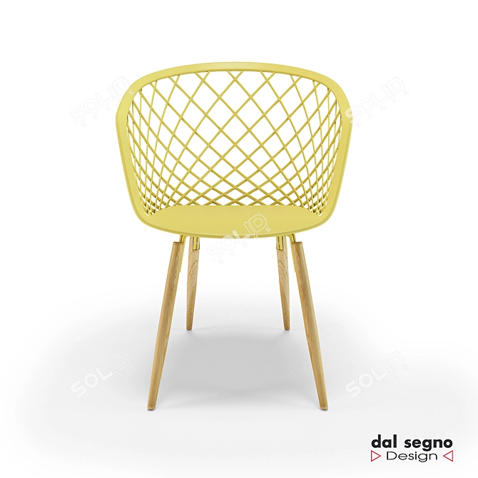 Sidera Wood: Stylish Armchair in Plastic & Wood 3D model image 2