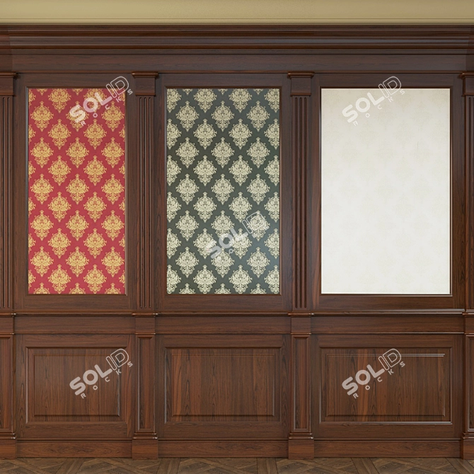 Title: 3D Wooden Panel Set - Oboyami_11 3D model image 1