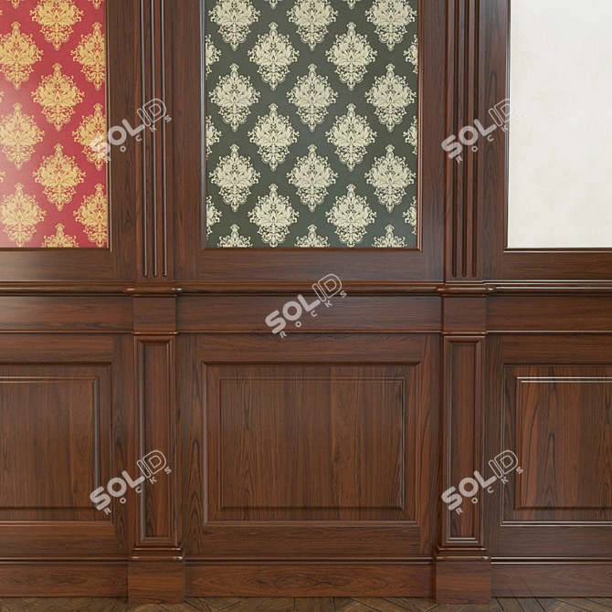 Title: 3D Wooden Panel Set - Oboyami_11 3D model image 2