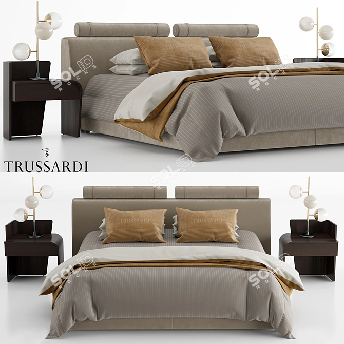 Luxurious Trussardi Casa Liam Bed 3D model image 1