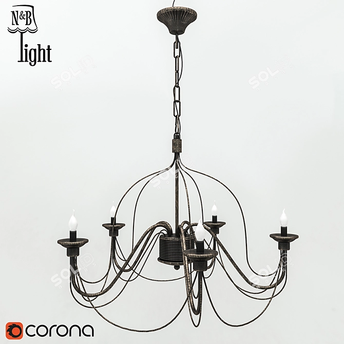 Elegant Crystal Chandelier: Elison 3D model image 1