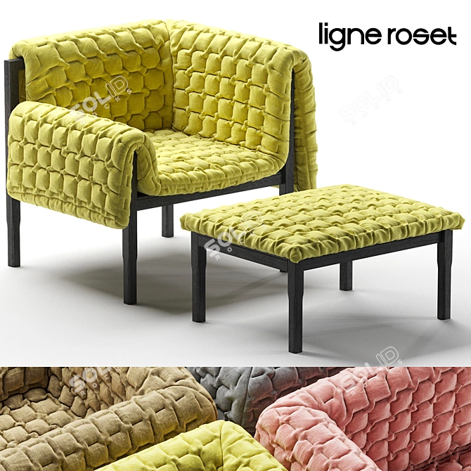 Elegant RUCHÉ Lounge Chair 3D model image 1