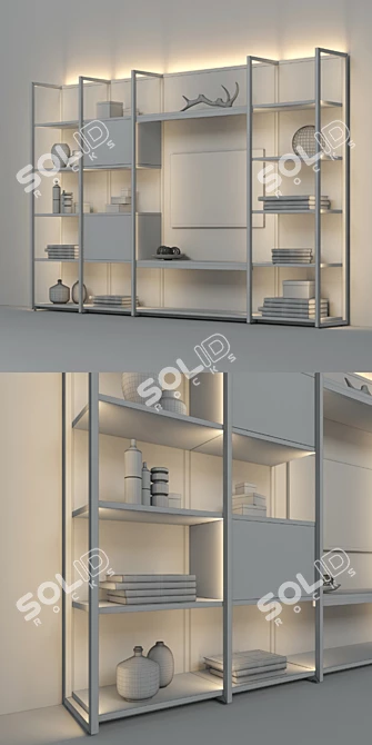 Natevo Continuum Bookcase: Sleek and Spacious 3D model image 3
