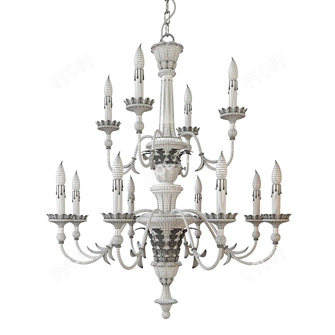 Adara Chandelier: Exquisite Elegance Illuminated 3D model image 3