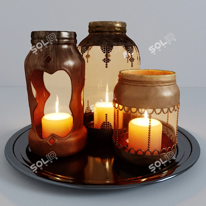 Elegant Decor Candles 3D model image 1