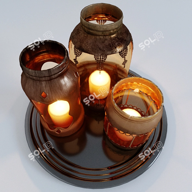 Elegant Decor Candles 3D model image 2