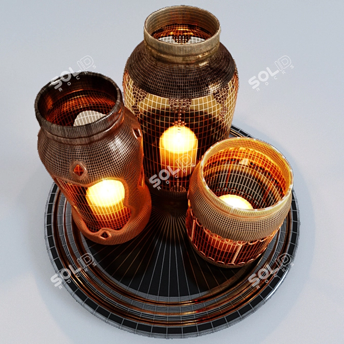 Elegant Decor Candles 3D model image 3