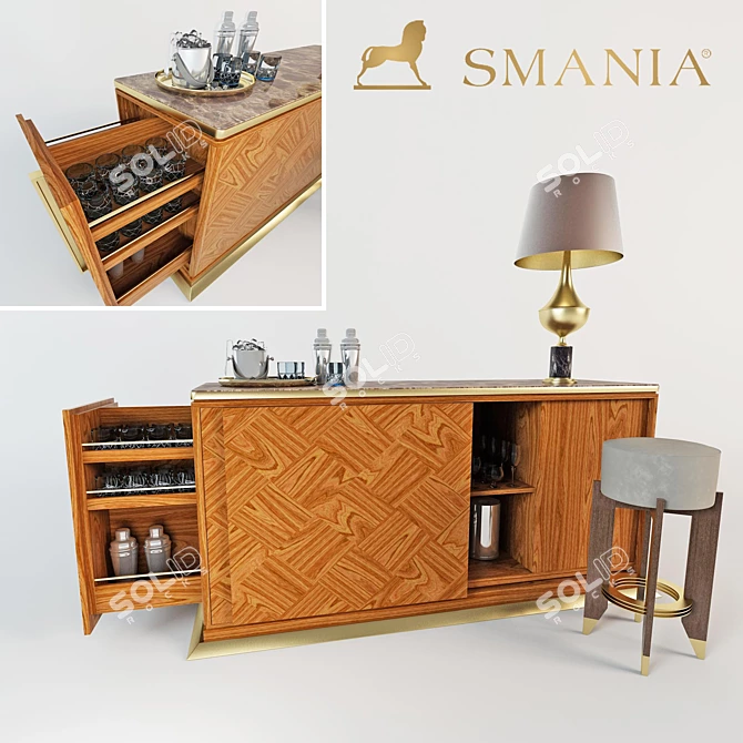 Title: Smania Harrys Mini Bar - Elegance and Functionality 3D model image 1