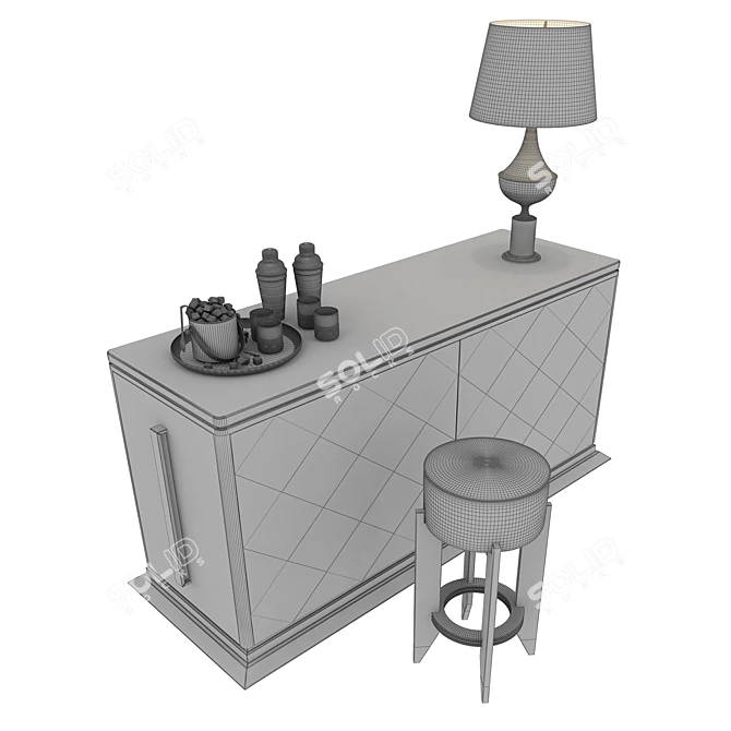 Title: Smania Harrys Mini Bar - Elegance and Functionality 3D model image 3