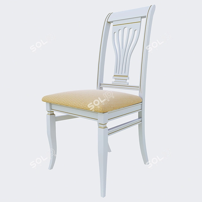 Elegant Albero Wooden Chair 3D model image 1