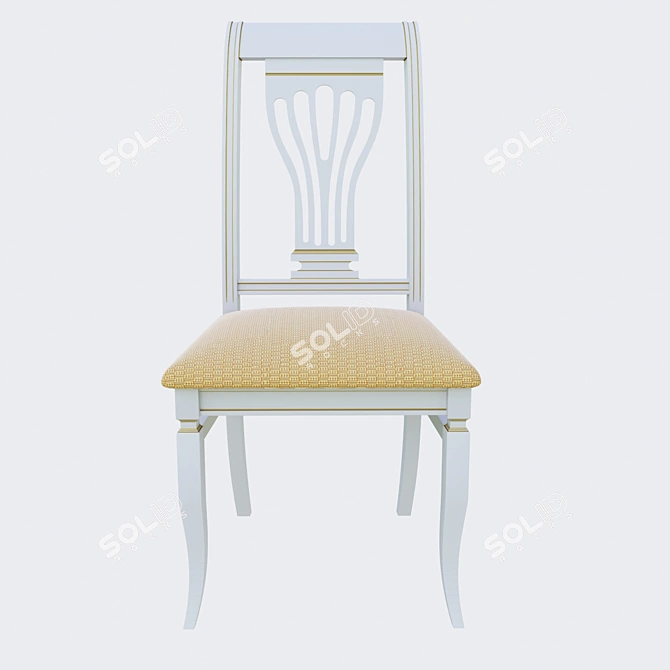Elegant Albero Wooden Chair 3D model image 2