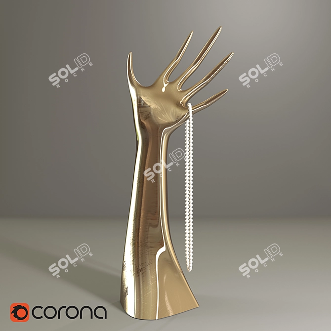 Gilded Servus Hand Decor 3D model image 1