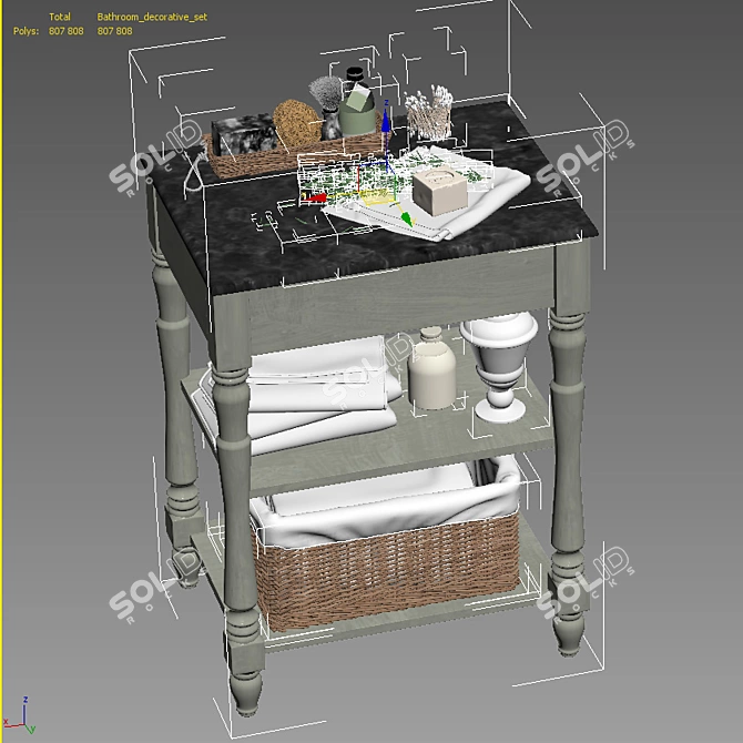 Elegant Bathroom Decor Set 3D model image 3
