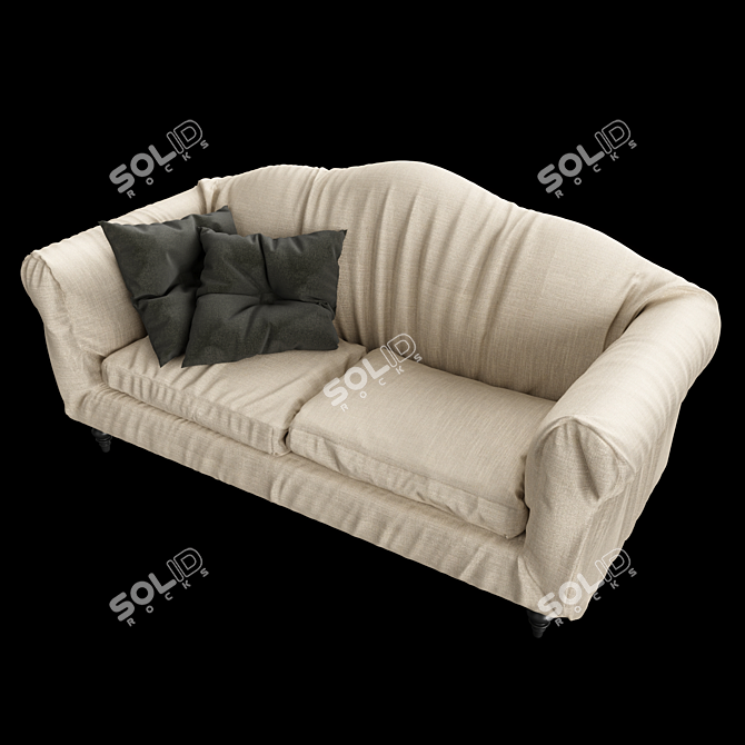 English Mood Shabby Sofa 3D model image 2