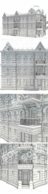 Russian Style Corner Facade 3D model image 3