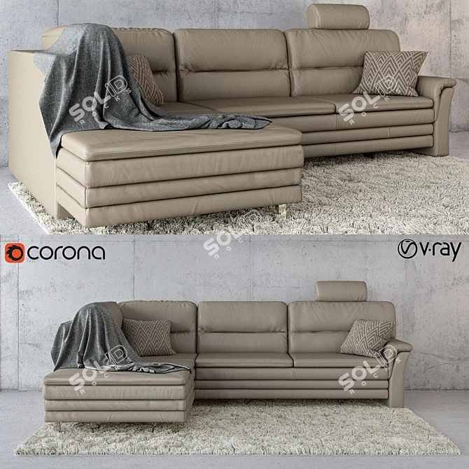 Himolla Planopoly 7 Leather Sofa 3D model image 1