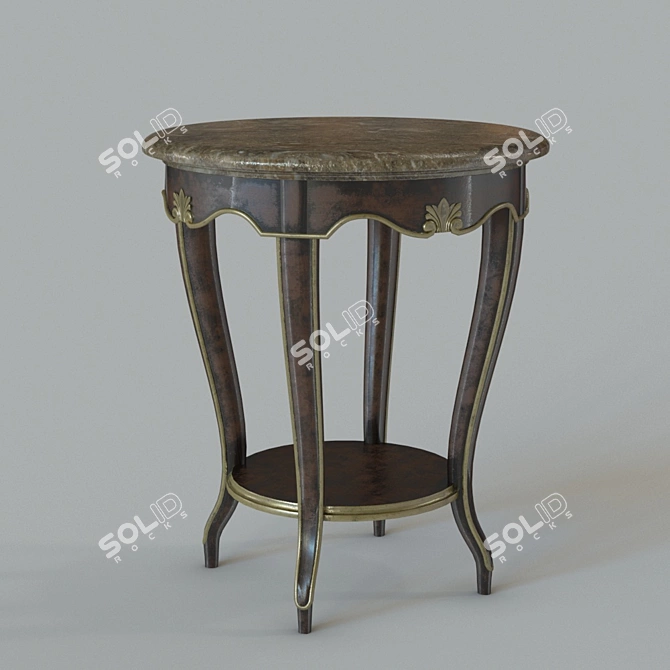 Luxury Marble Top Round Side Table 3D model image 1