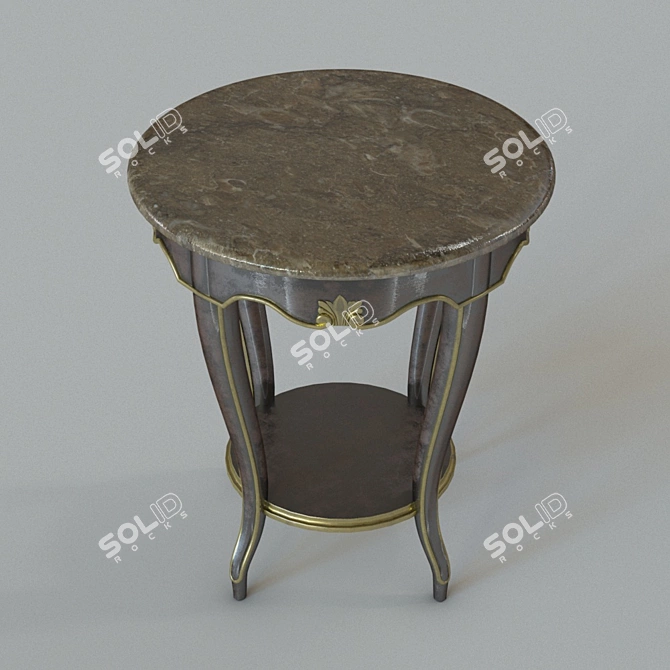 Luxury Marble Top Round Side Table 3D model image 2