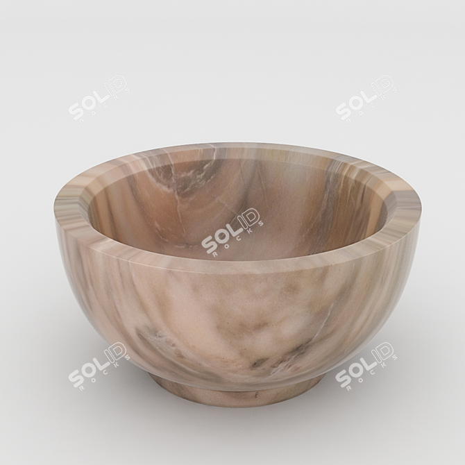 Elegant Qurna Marble Sink KM19 3D model image 1