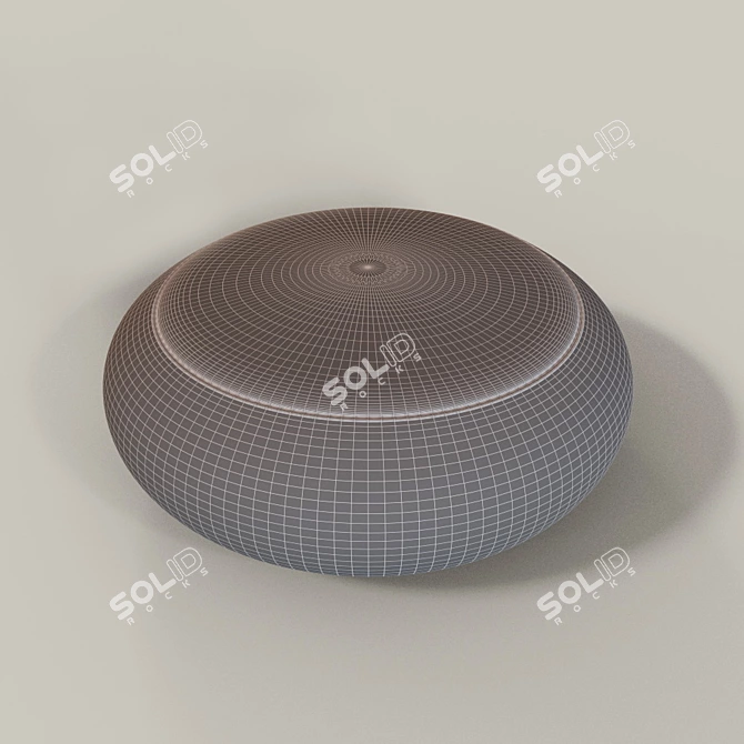 Stylish Velvet Metal Pouf 3D model image 2