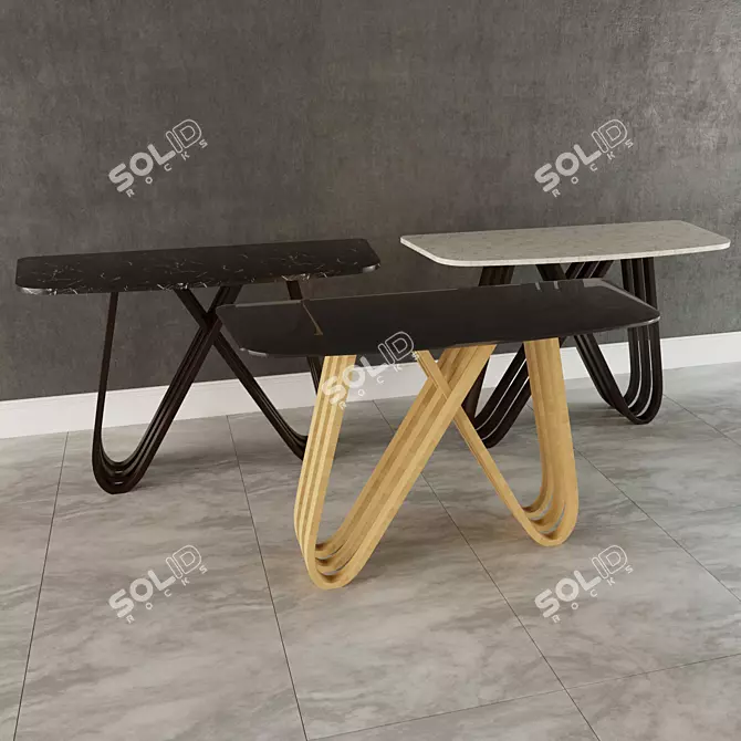 Arpa Designer Console Table - Elegant and Versatile 3D model image 1