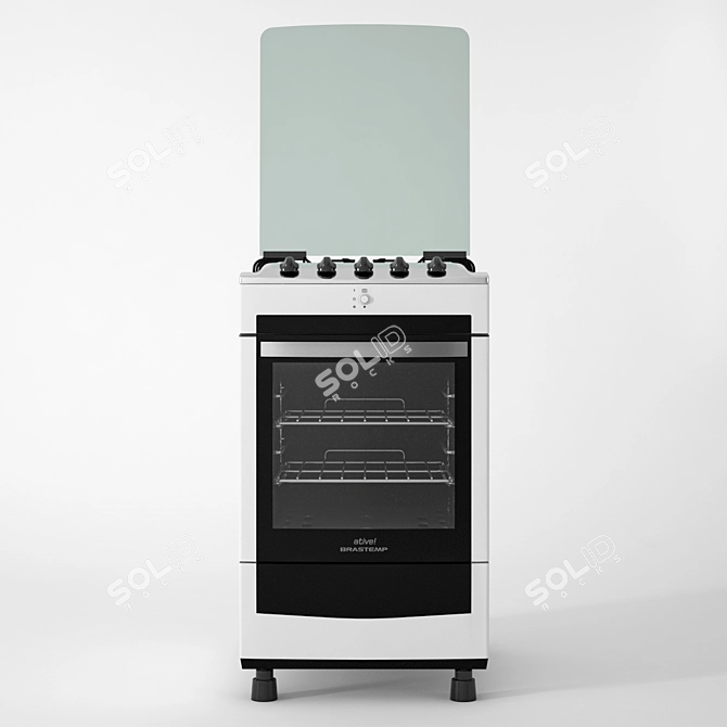 Brastemp Gas Stove+: Effortless Cooking 3D model image 3